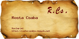 Rosta Csaba névjegykártya
